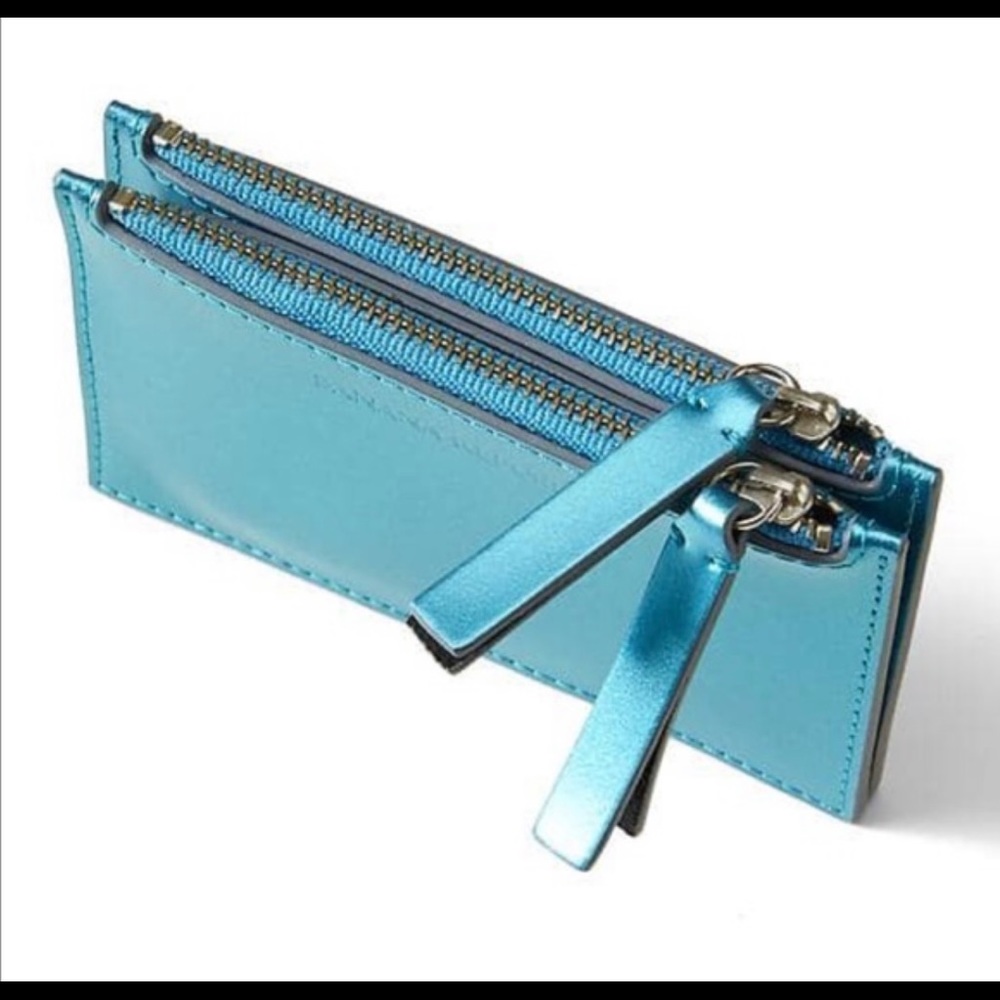 Banana republic metallic leather wallet